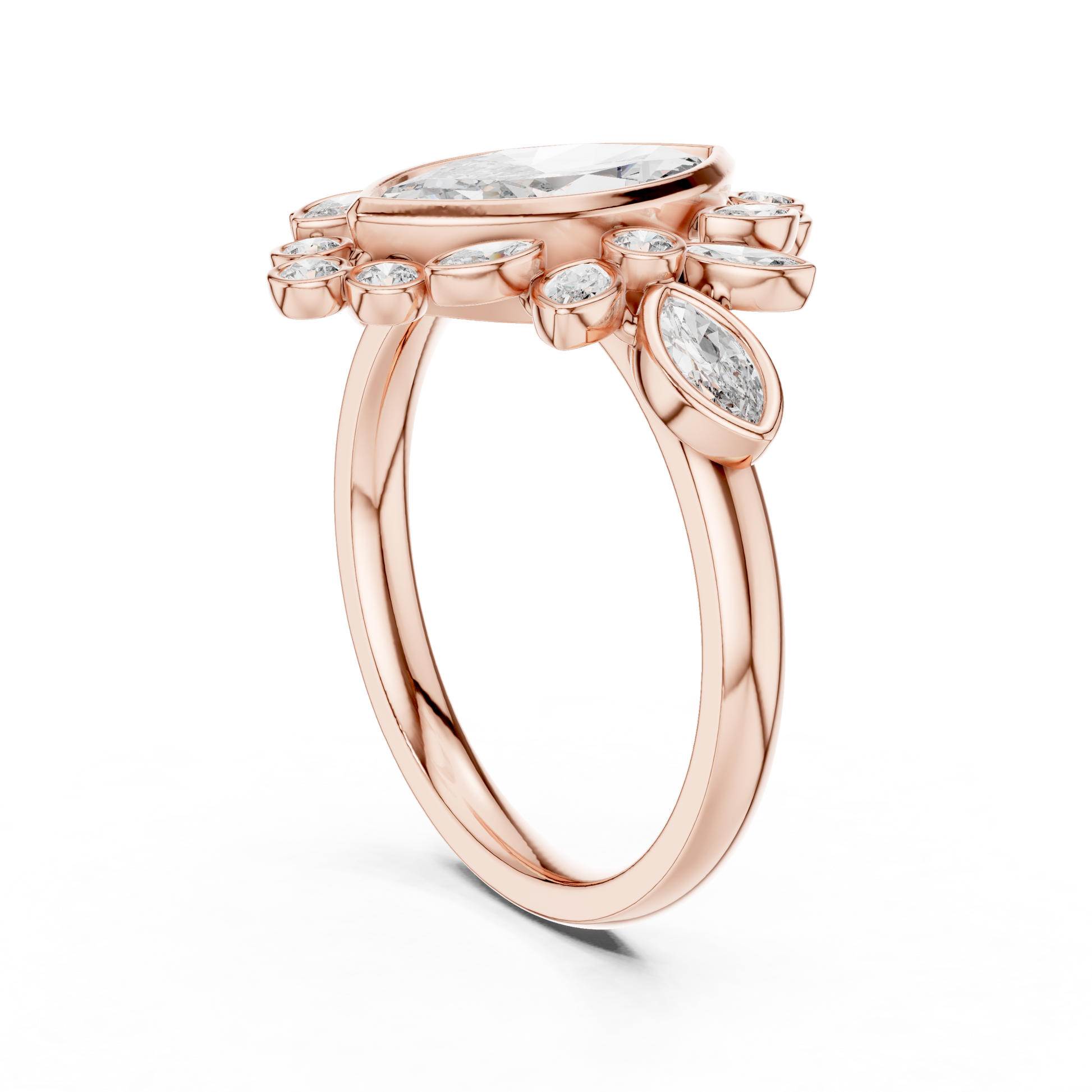 Mixed Shape Lab Grown Diamond Halo Ring