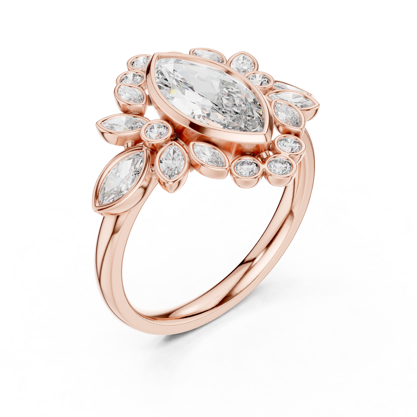 Mixed Shape Lab Grown Diamond Halo Ring