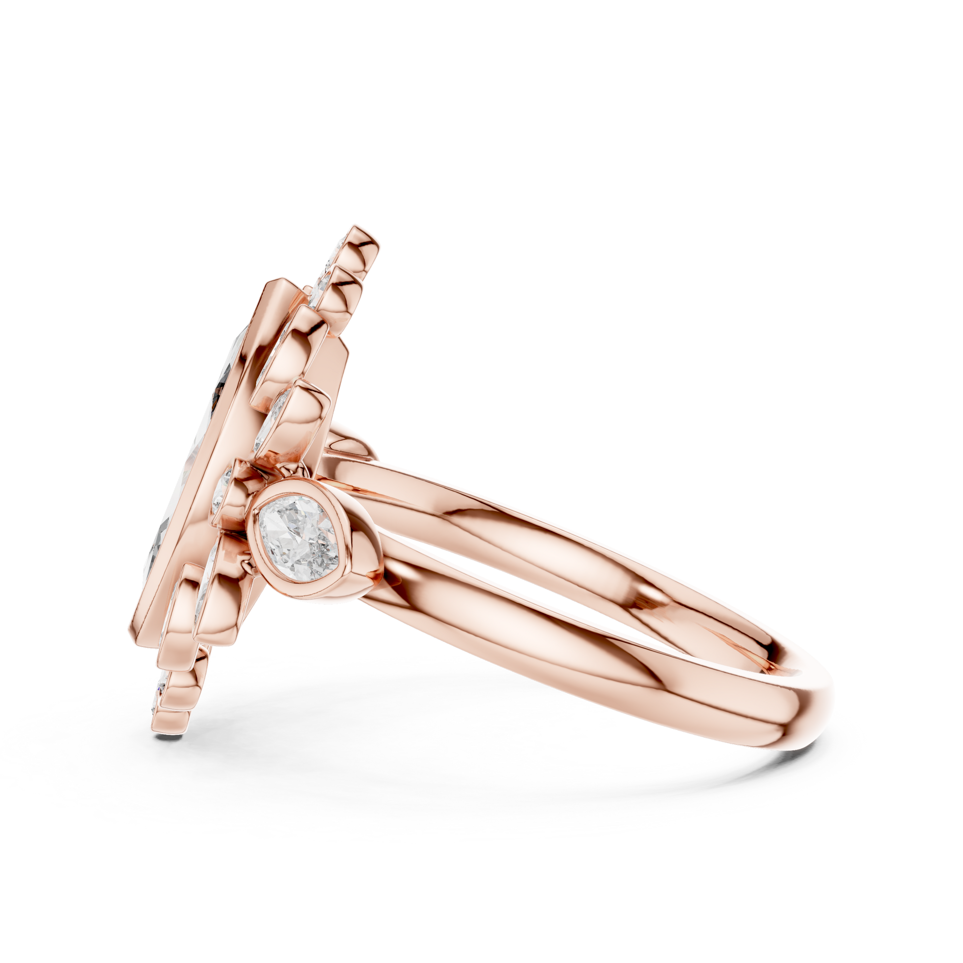 Mixed Shape Lab Grown Diamond Halo Ring