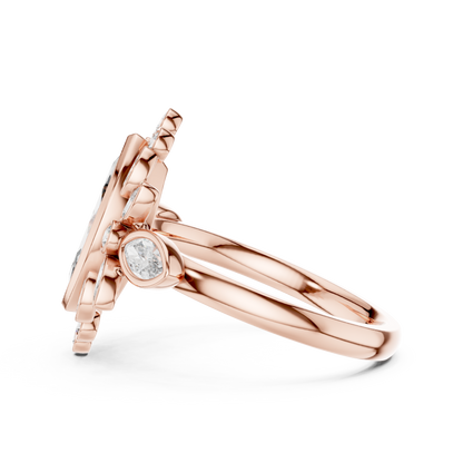Mixed Shape Lab Grown Diamond Halo Ring