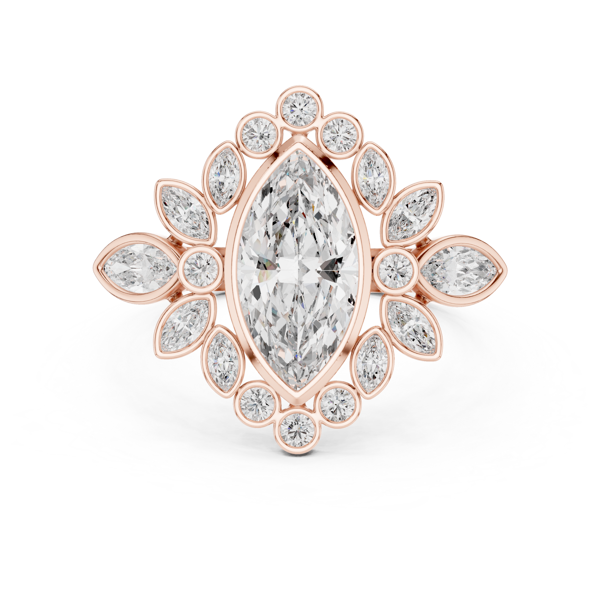 Mixed Shape Lab Grown Diamond Halo Ring