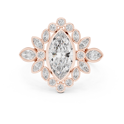 Mixed Shape Lab Grown Diamond Halo Ring