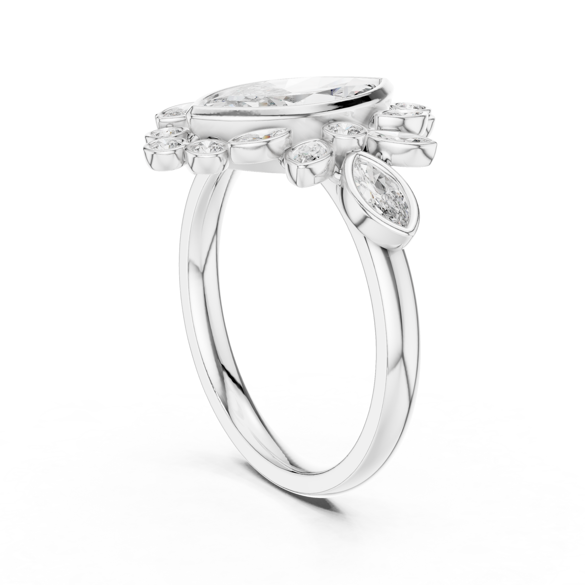 Mixed Shape Lab Grown Diamond Halo Ring