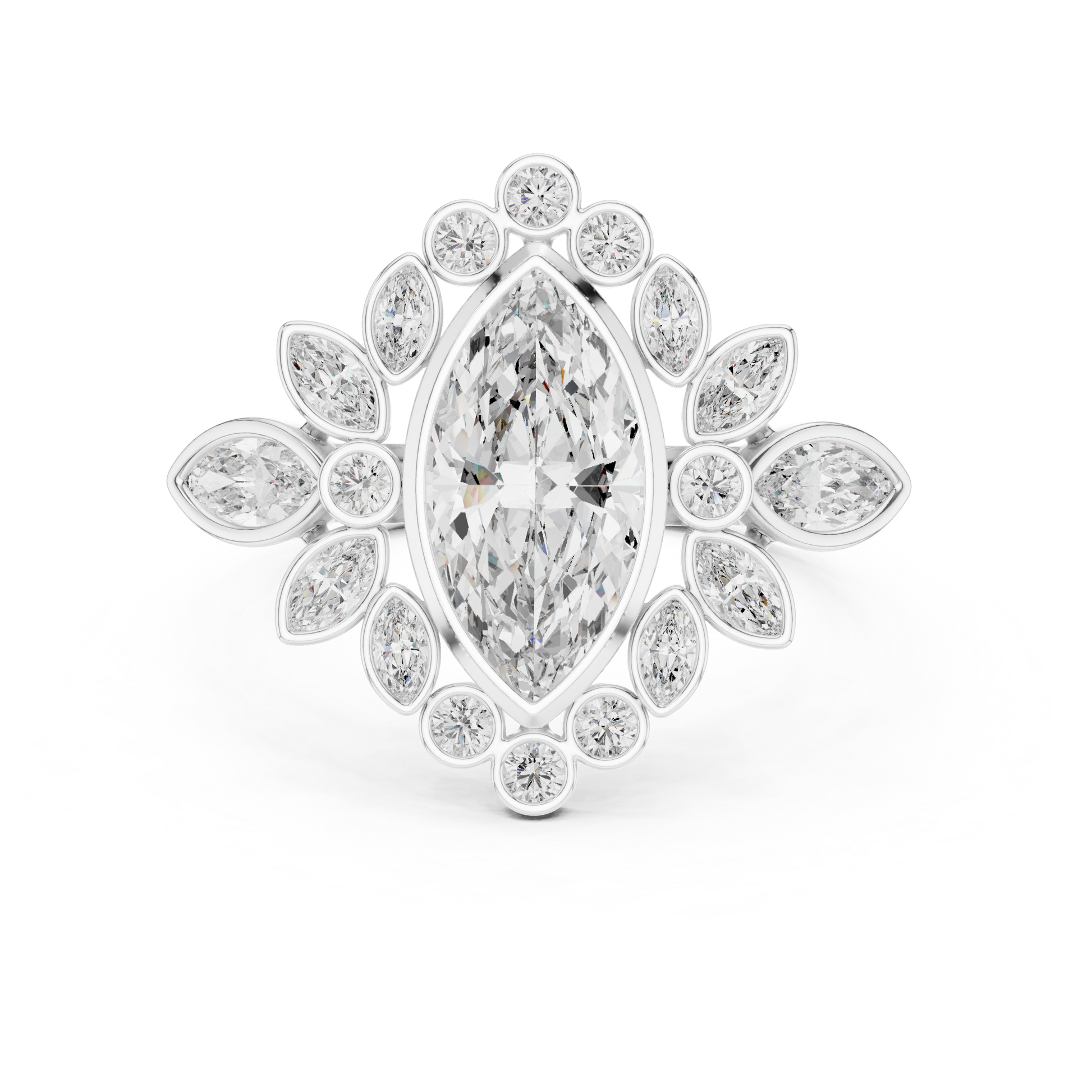 Mixed Shape Lab Grown Diamond Halo Ring