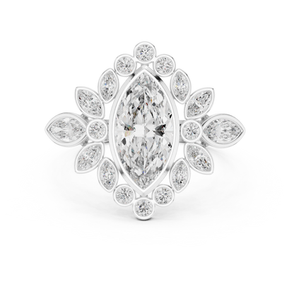 Mixed Shape Lab Grown Diamond Halo Ring