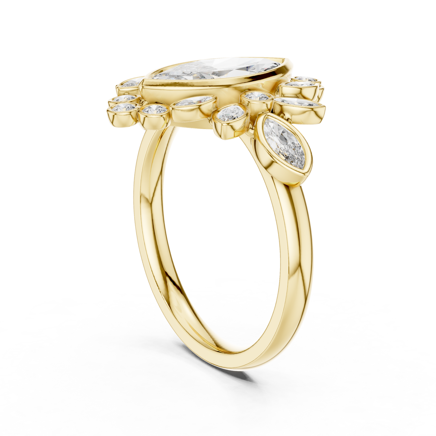 Mixed Shape Lab Grown Diamond Halo Ring
