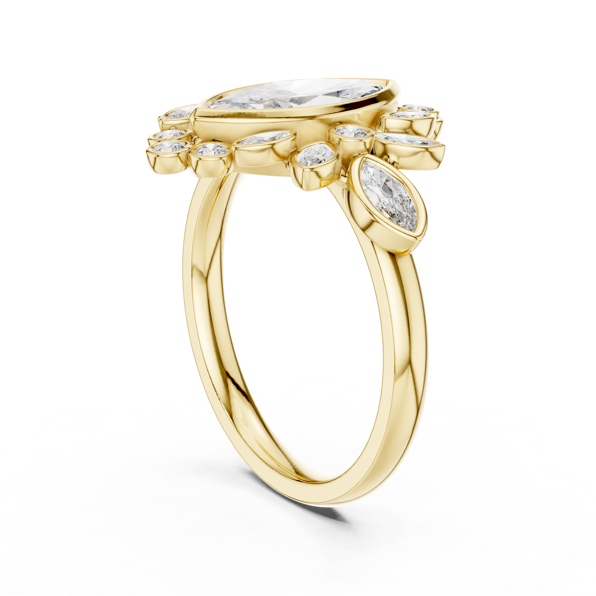 Mixed Shape Lab Grown Diamond Halo Ring