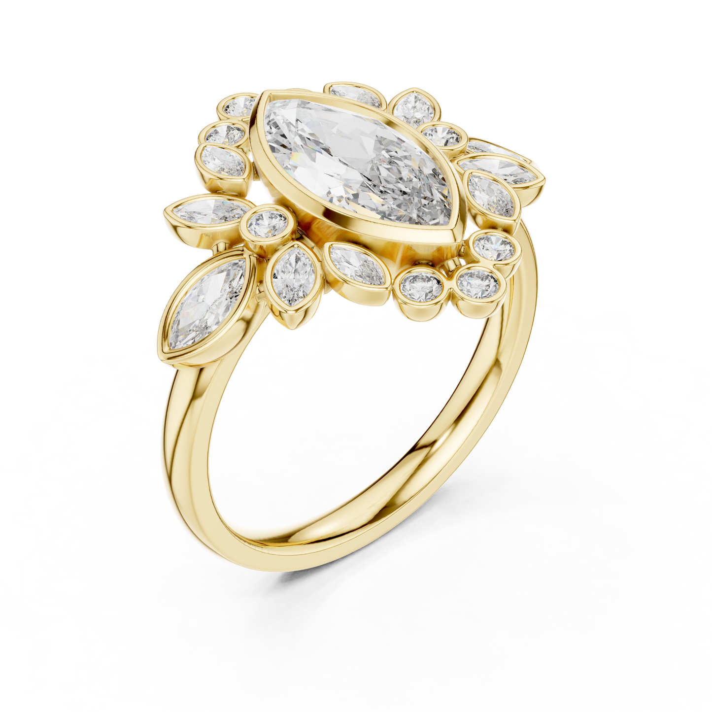 Mixed Shape Lab Grown Diamond Halo Ring