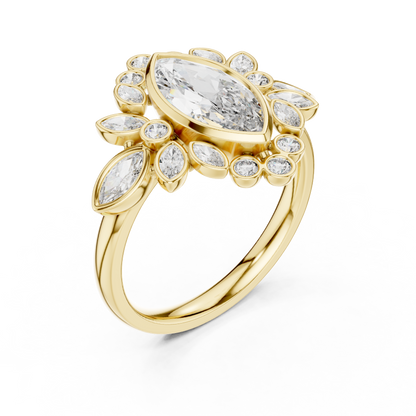 Mixed Shape Lab Grown Diamond Halo Ring