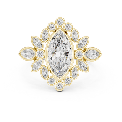 Mixed Shape Lab Grown Diamond Halo Ring