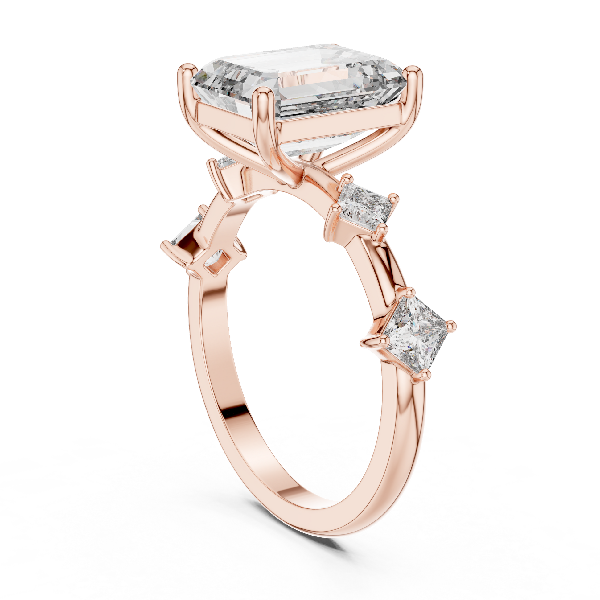 Mixed Shape Lab Grown Diamond Side Stone Ring