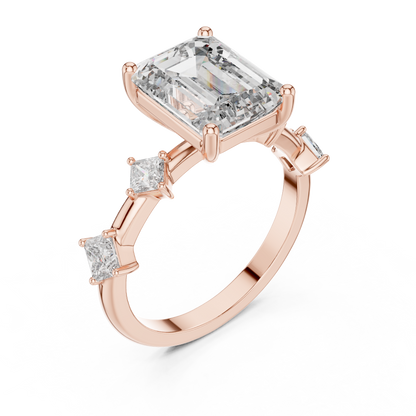 Mixed Shape Lab Grown Diamond Side Stone Ring
