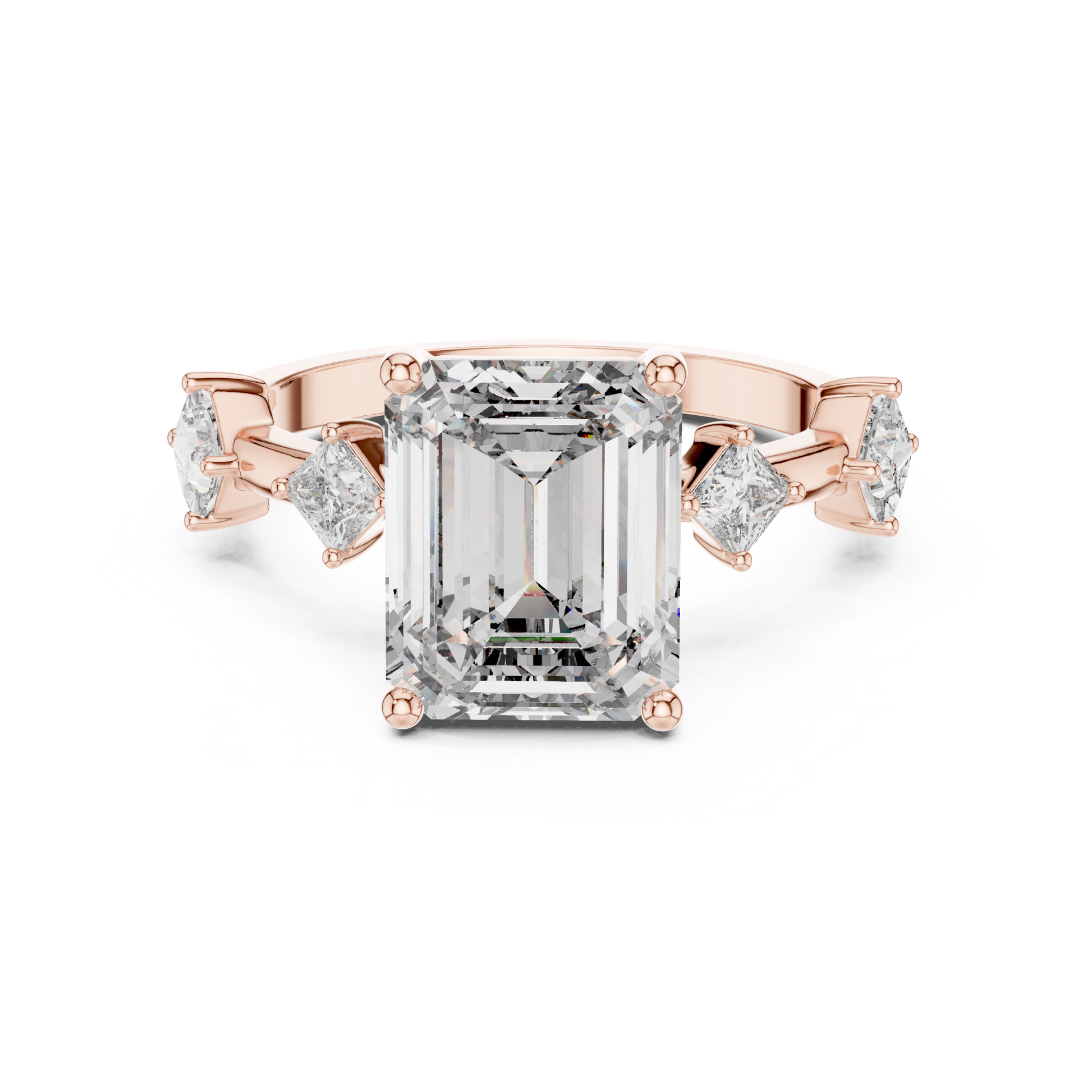 Mixed Shape Lab Grown Diamond Side Stone Ring