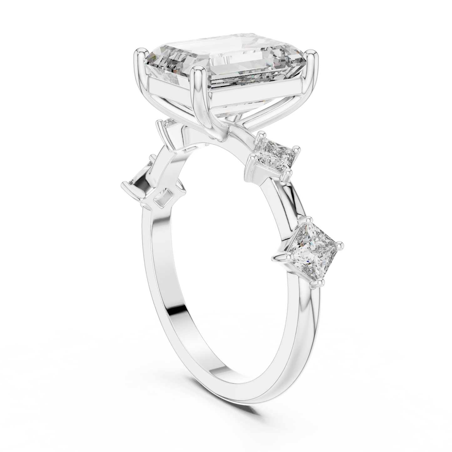 Mixed Shape Lab Grown Diamond Side Stone Ring