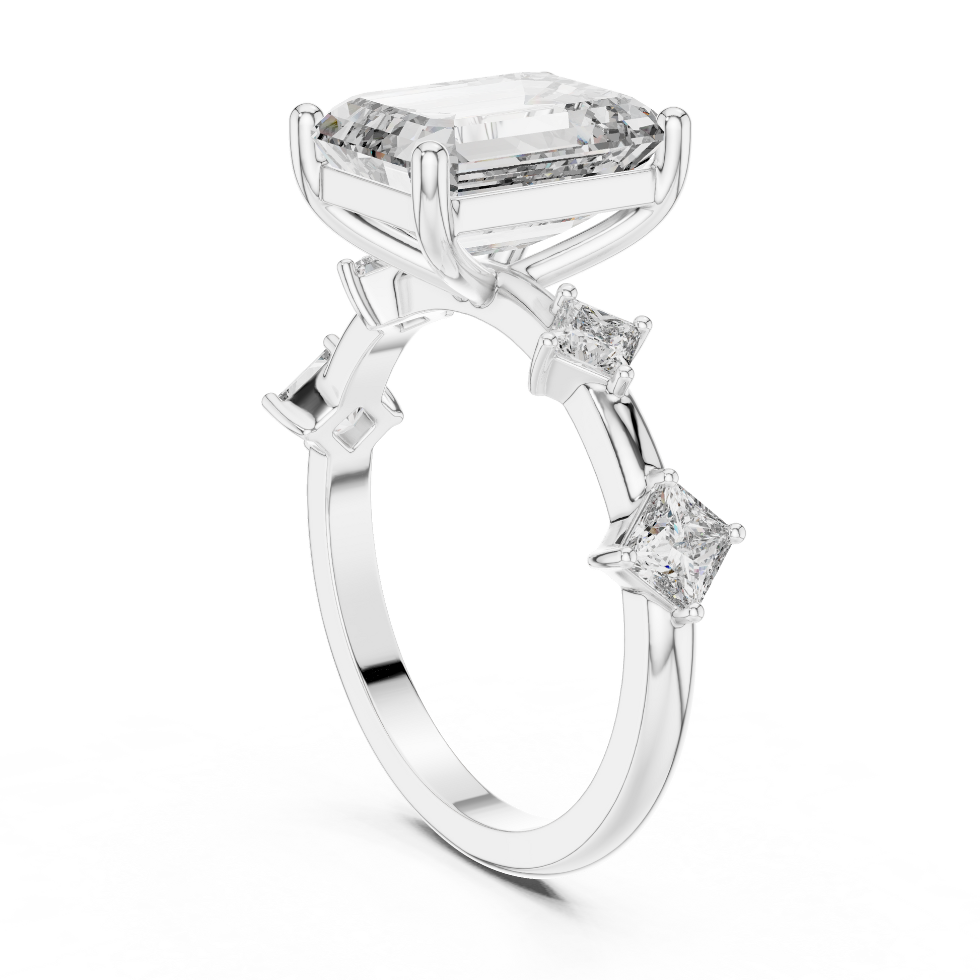 Mixed Shape Lab Grown Diamond Side Stone Ring