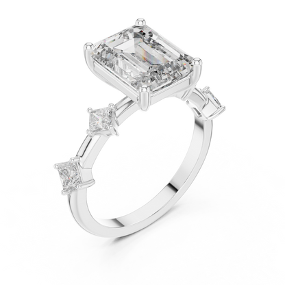Mixed Shape Lab Grown Diamond Side Stone Ring