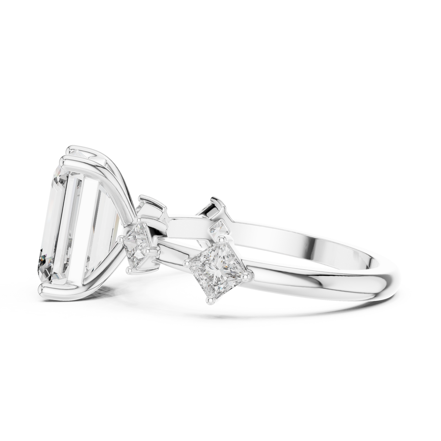 Mixed Shape Lab Grown Diamond Side Stone Ring