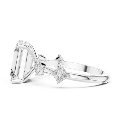 Mixed Shape Lab Grown Diamond Side Stone Ring