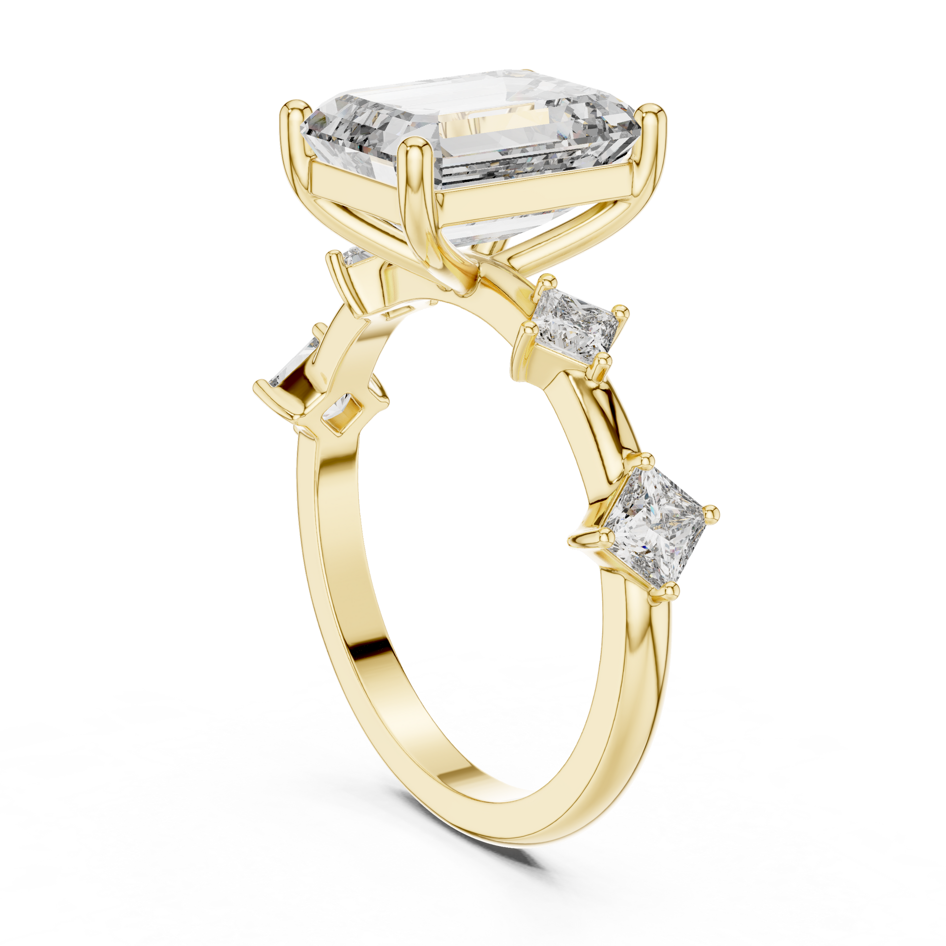 Mixed Shape Lab Grown Diamond Side Stone Ring