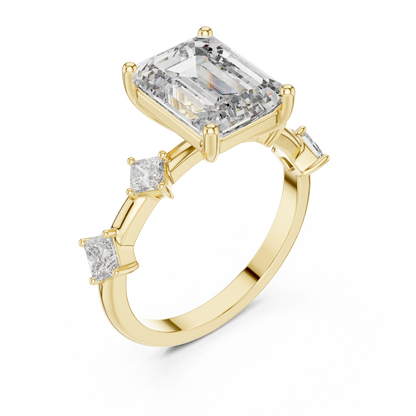 Mixed Shape Lab Grown Diamond Side Stone Ring