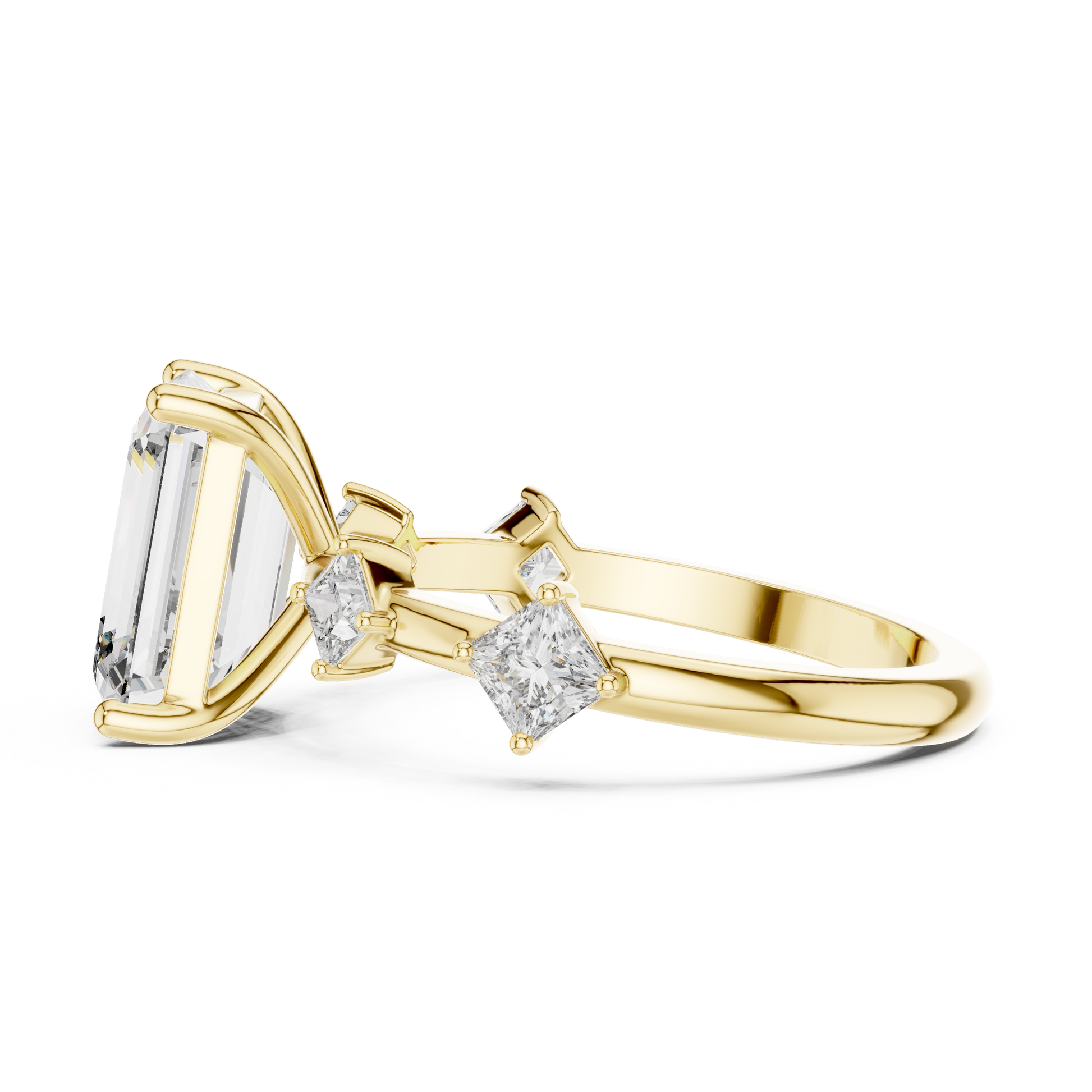 Mixed Shape Lab Grown Diamond Side Stone Ring