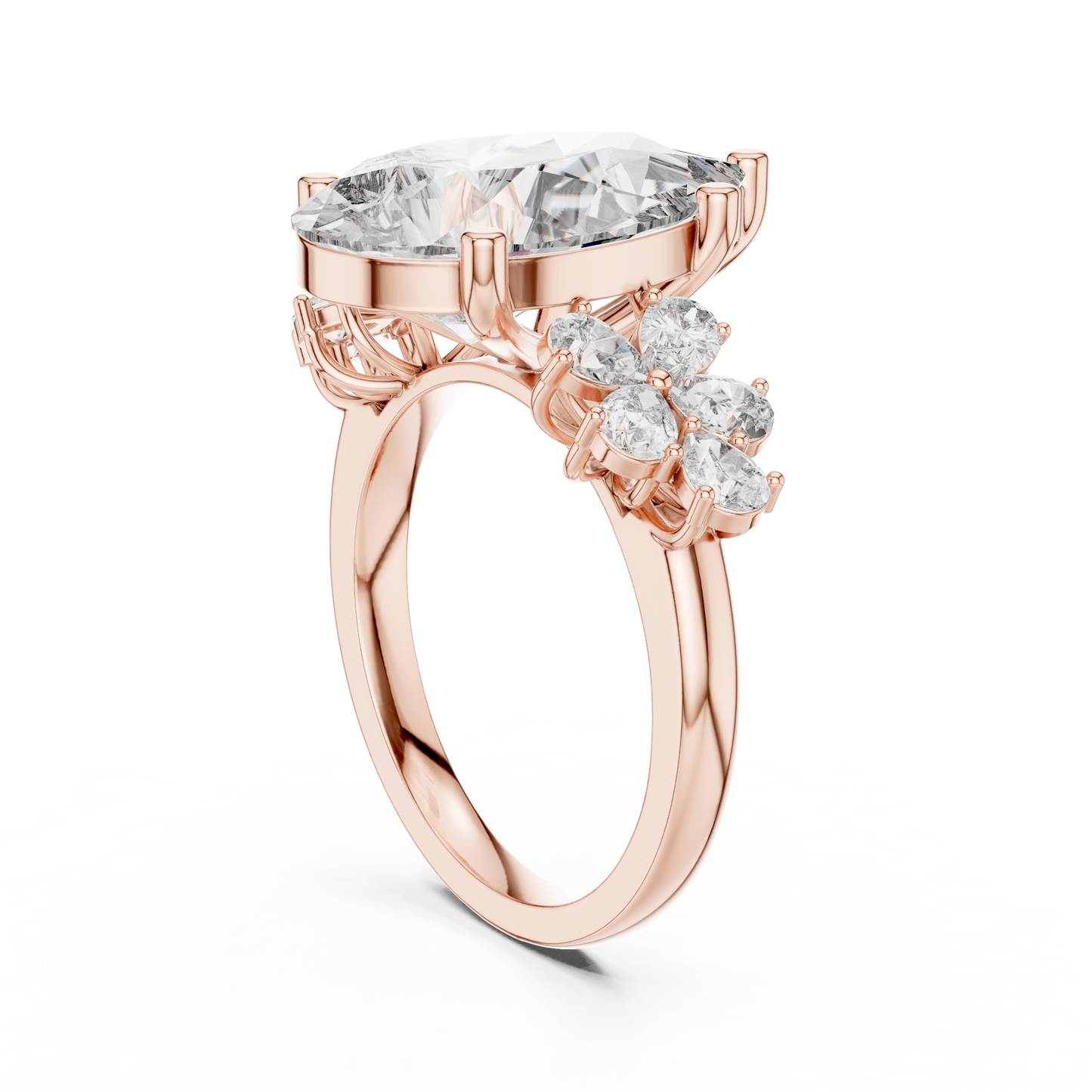 Mixed Shape Lab Grown Diamond Side Stone Ring