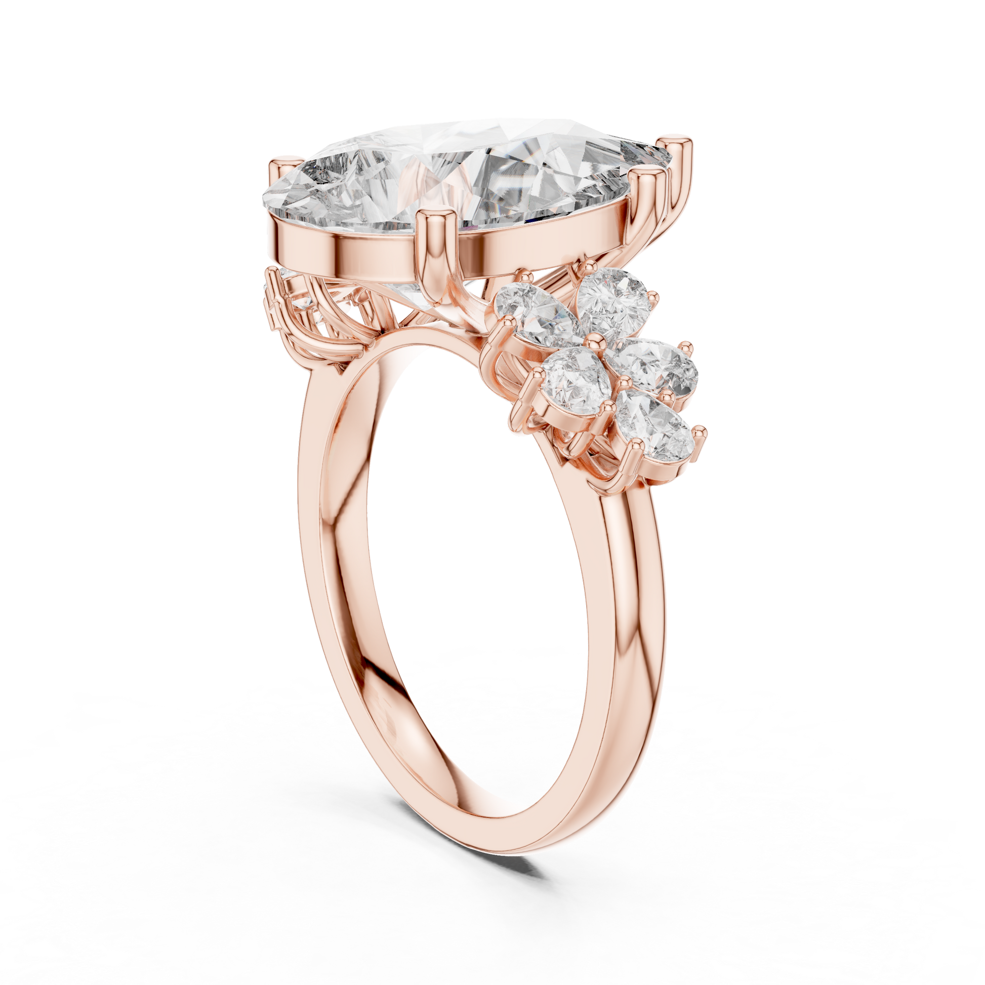 Mixed Shape Lab Grown Diamond Side Stone Ring