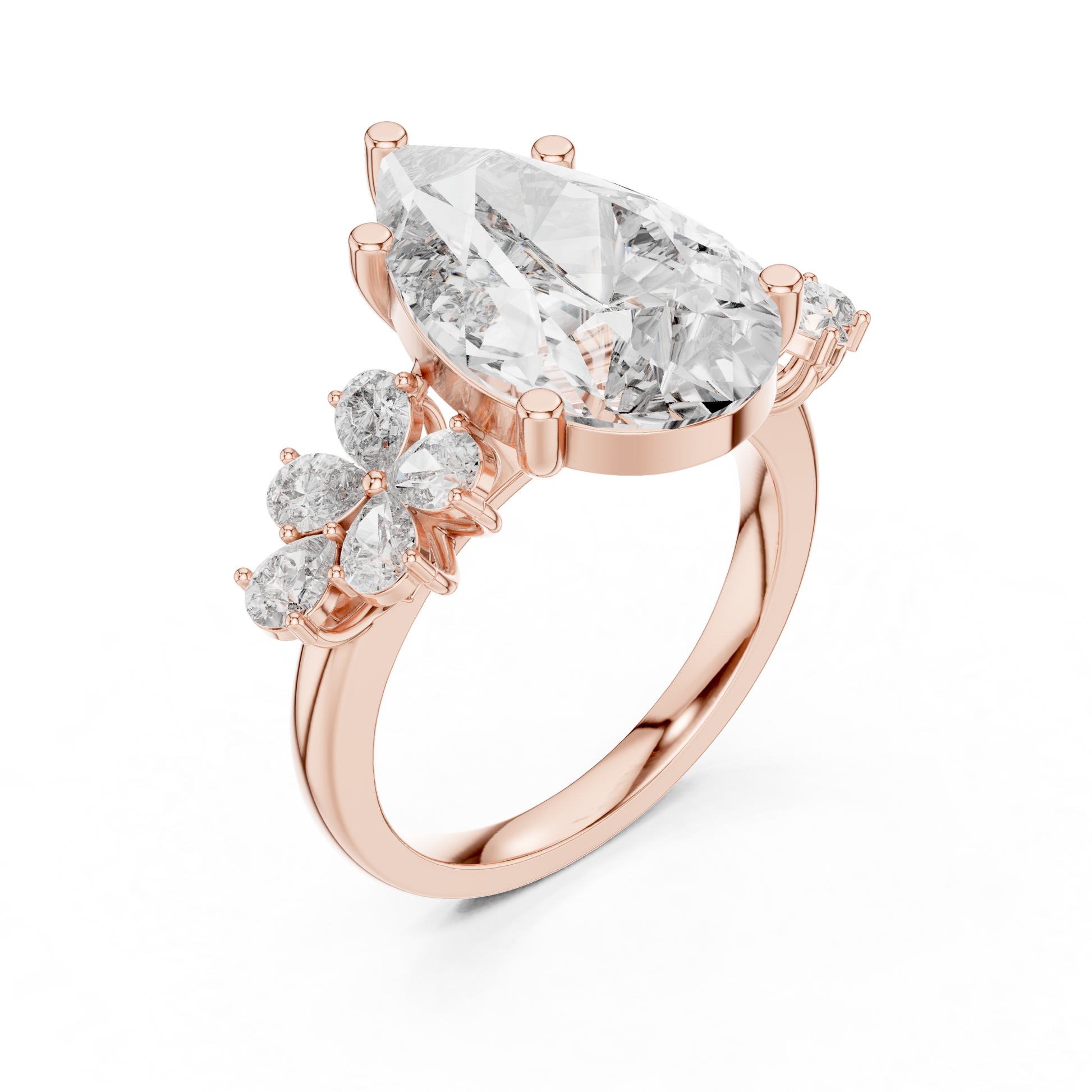 Mixed Shape Lab Grown Diamond Side Stone Ring