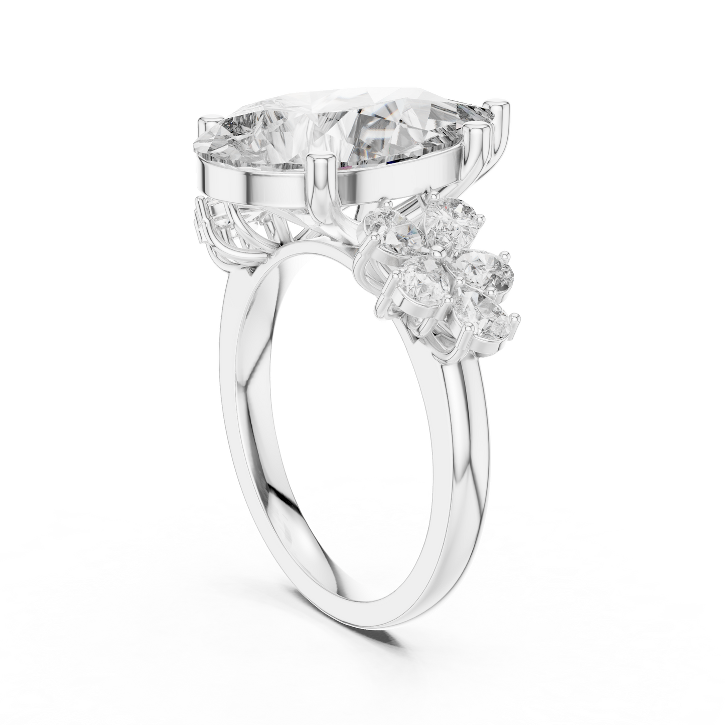 Mixed Shape Lab Grown Diamond Side Stone Ring