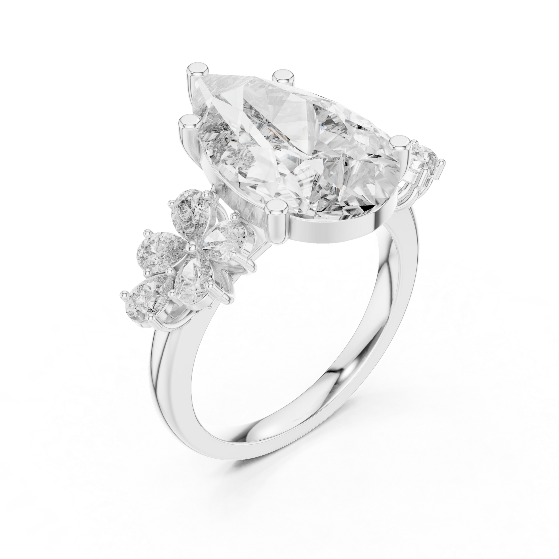 Mixed Shape Lab Grown Diamond Side Stone Ring
