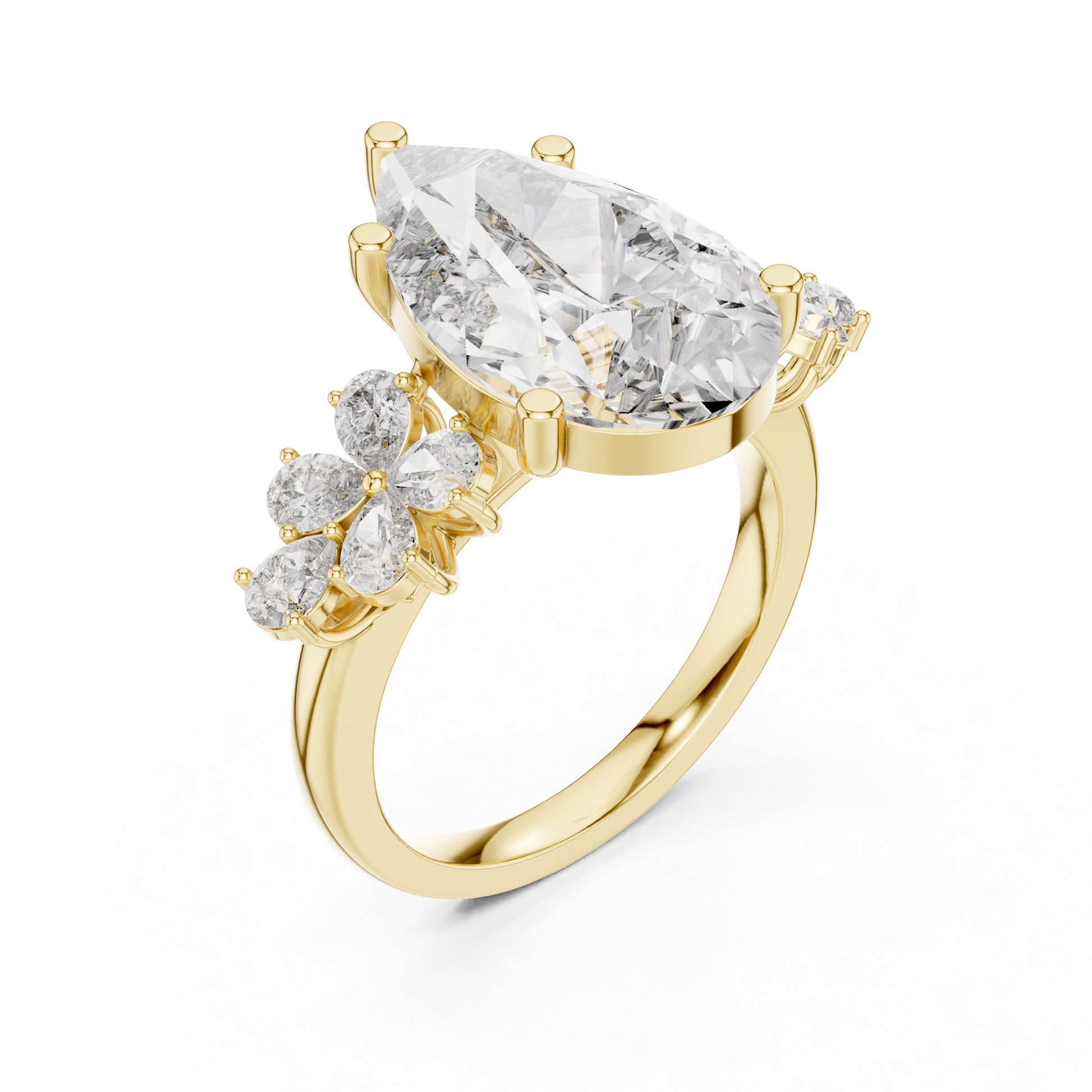 Mixed Shape Lab Grown Diamond Side Stone Ring