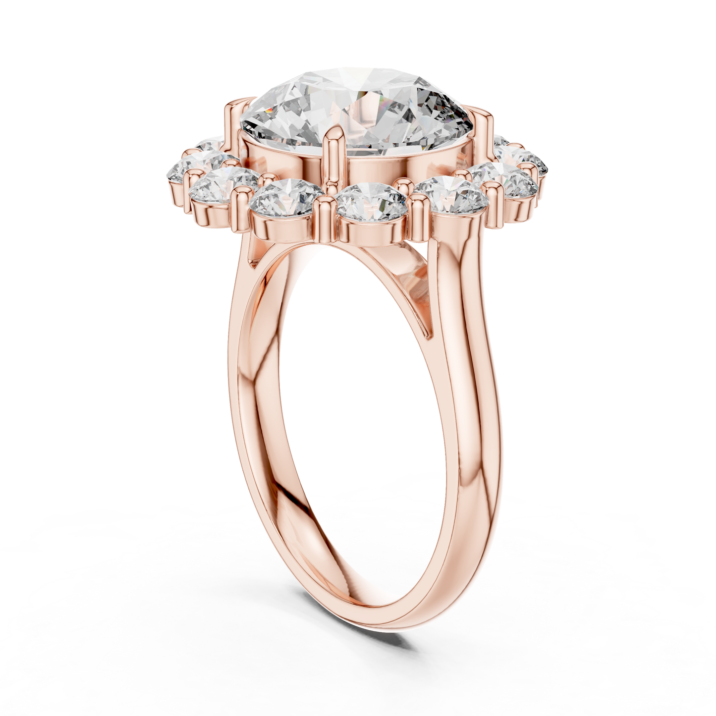 Round Halo Lab Grown Diamond Ring