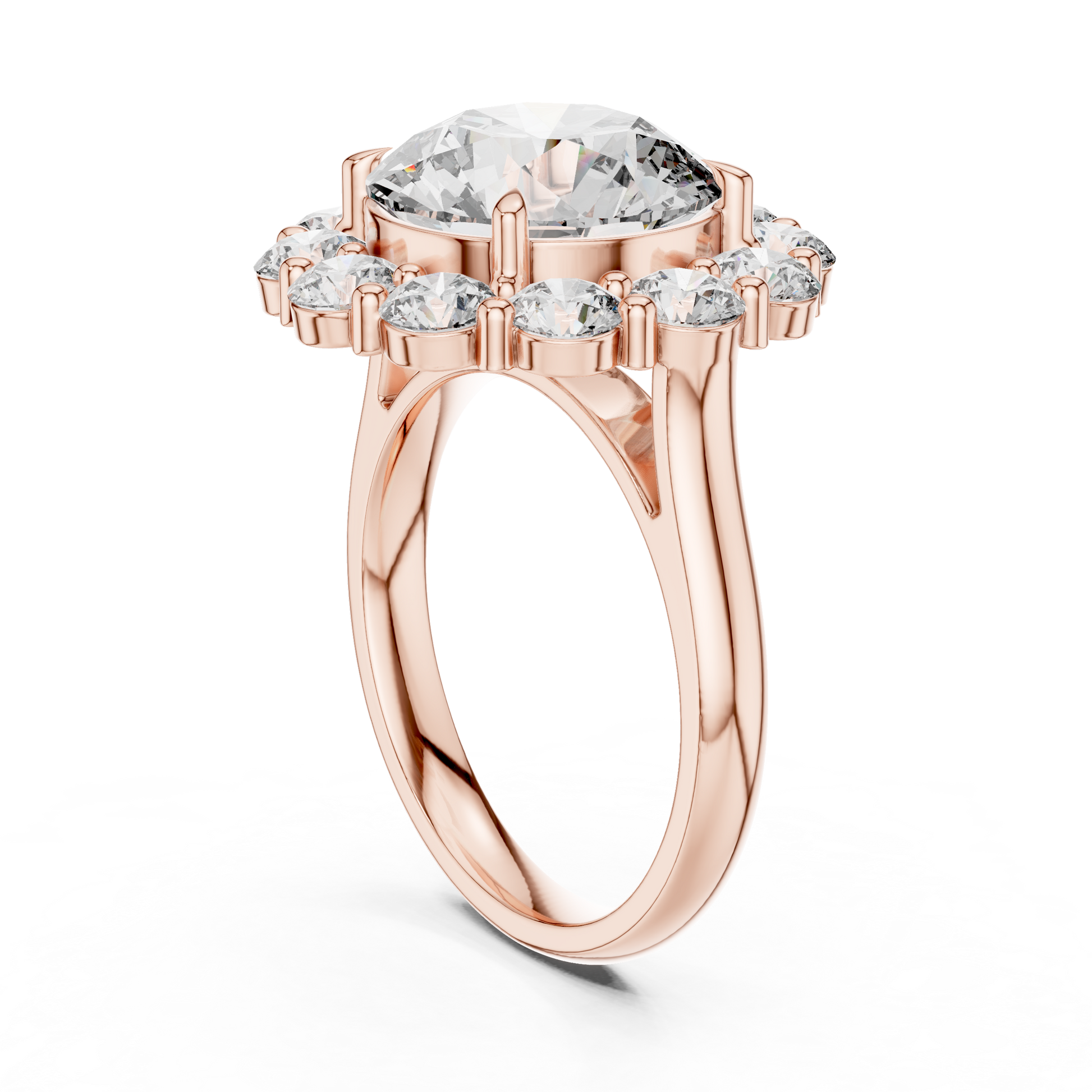 Round Halo Lab Grown Diamond Ring