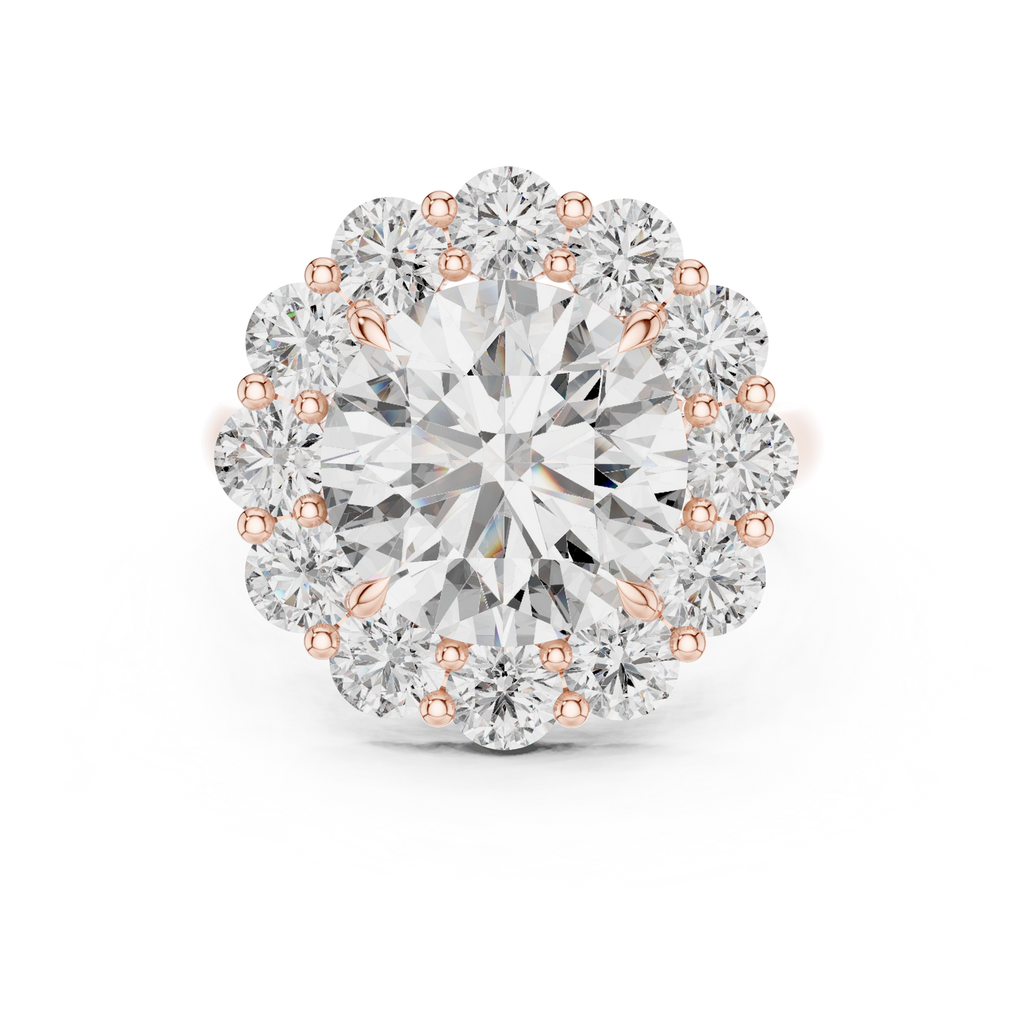 Round Halo Lab Grown Diamond Ring