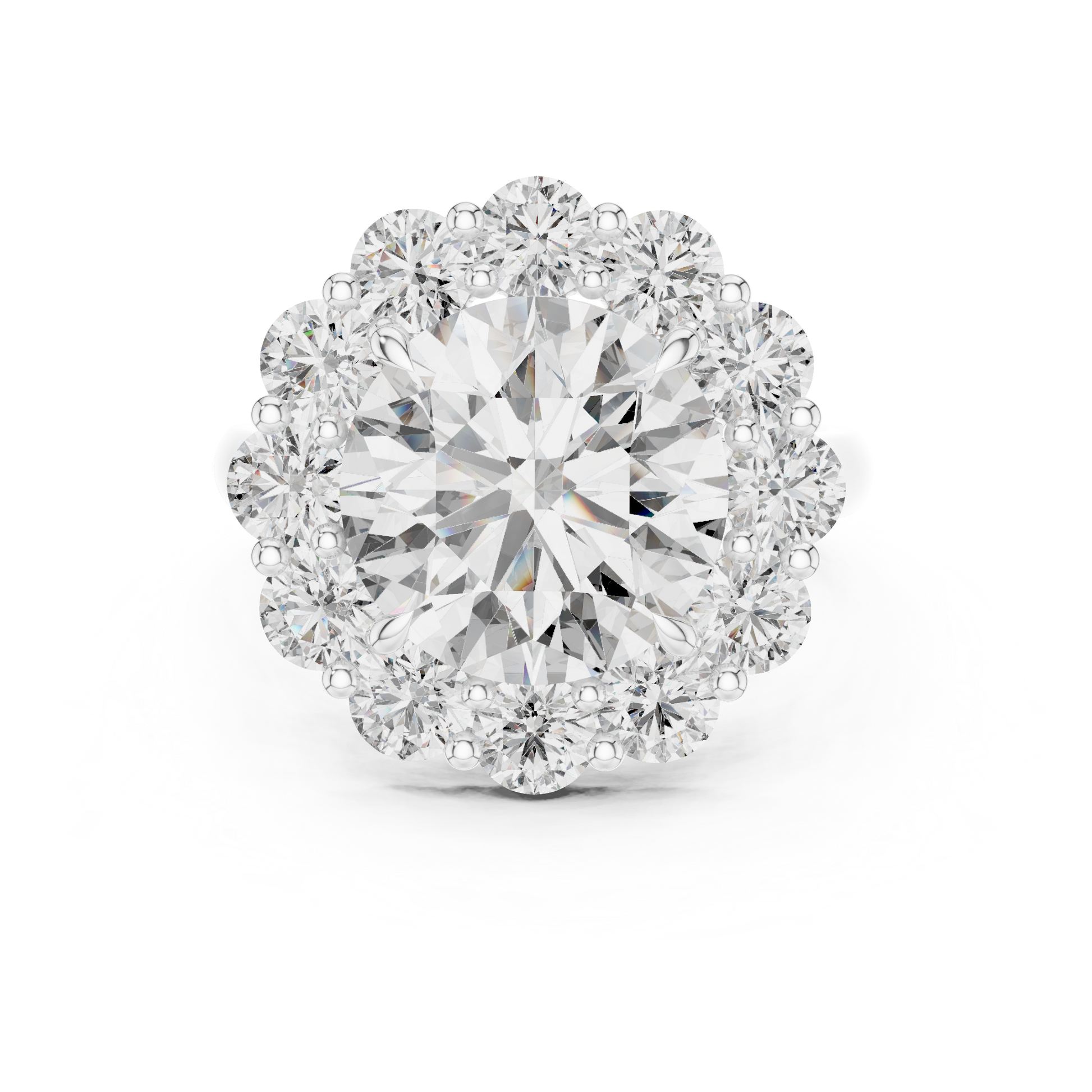 Round Halo Lab Grown Diamond Ring