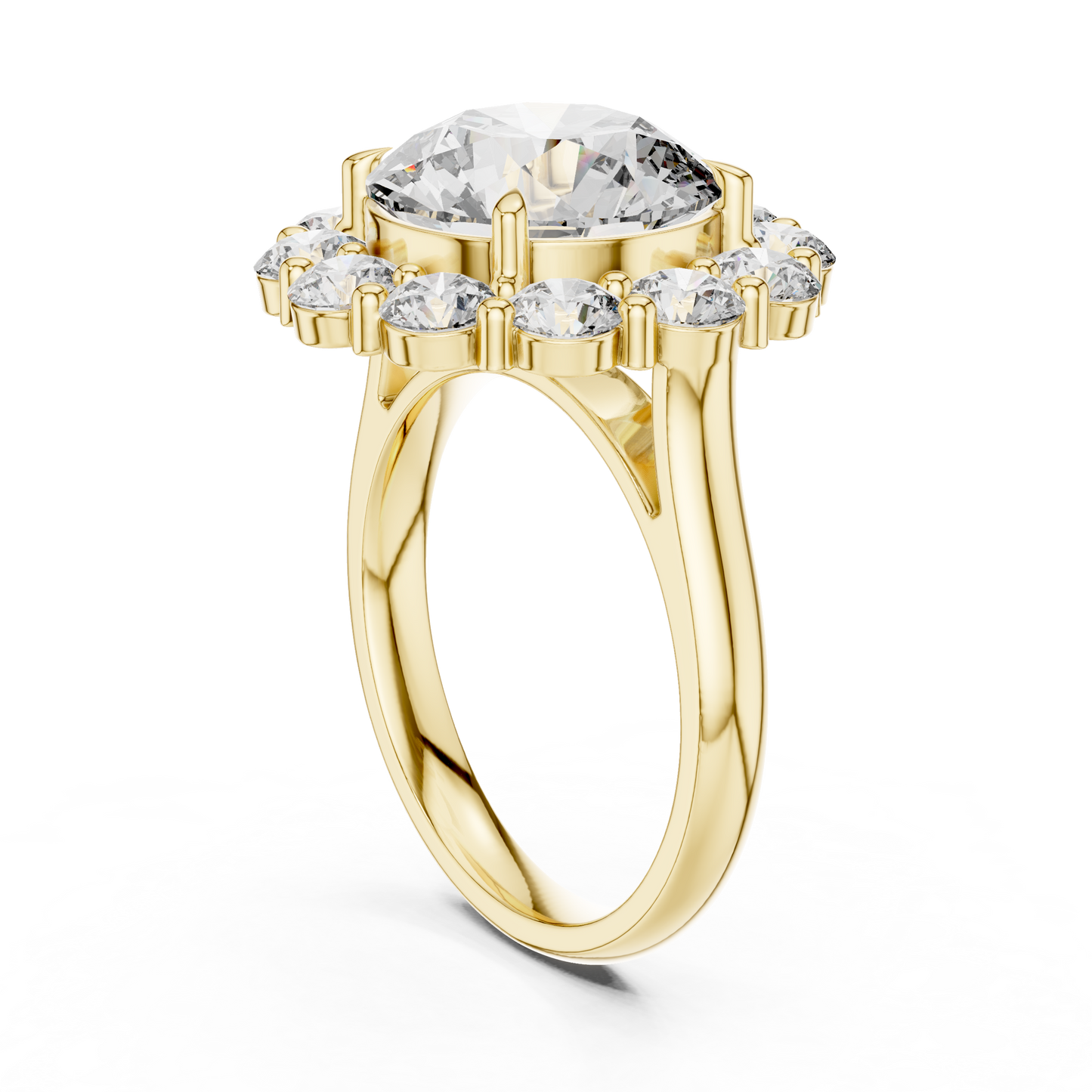 Round Halo Lab Grown Diamond Ring