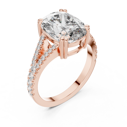 Round Side Stone Lab Grown Diamond Ring