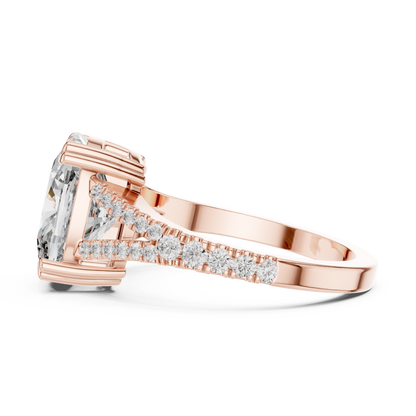 Round Side Stone Lab Grown Diamond Ring