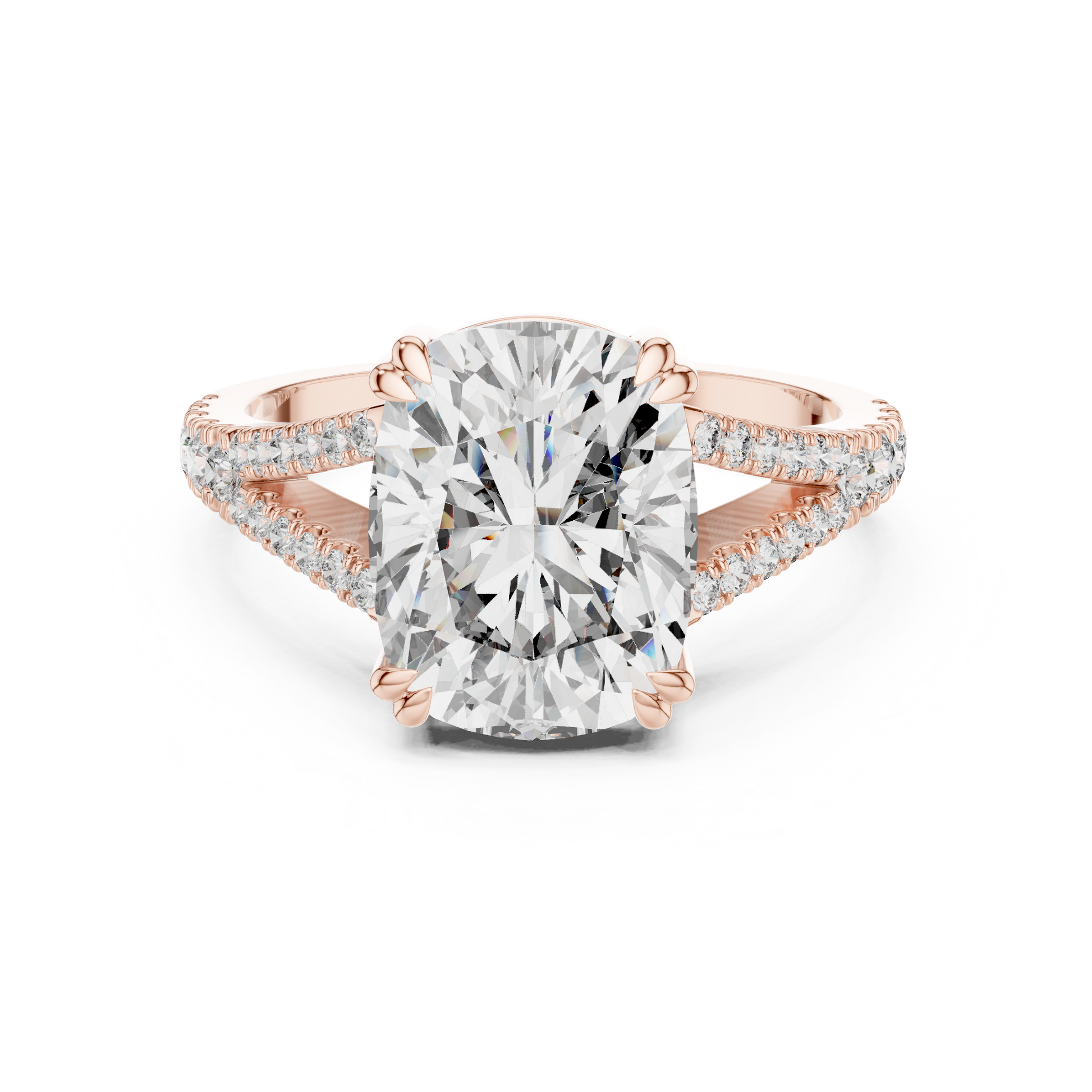 Round Side Stone Lab Grown Diamond Ring