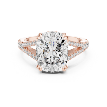 Round Side Stone Lab Grown Diamond Ring