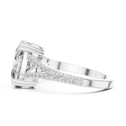 Round Side Stone Lab Grown Diamond Ring