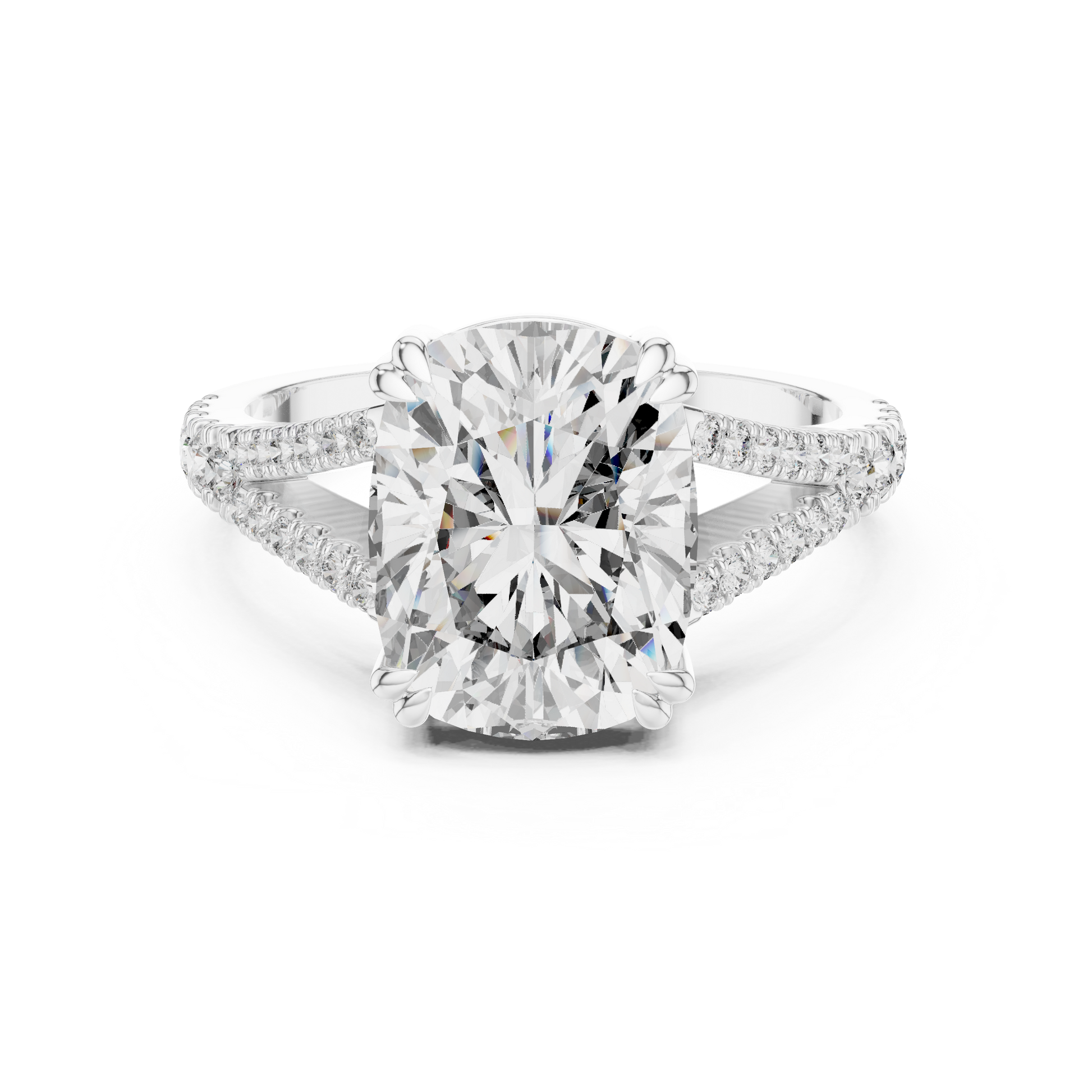 Round Side Stone Lab Grown Diamond Ring
