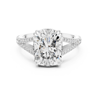 Round Side Stone Lab Grown Diamond Ring