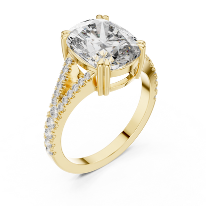 Round Side Stone Lab Grown Diamond Ring