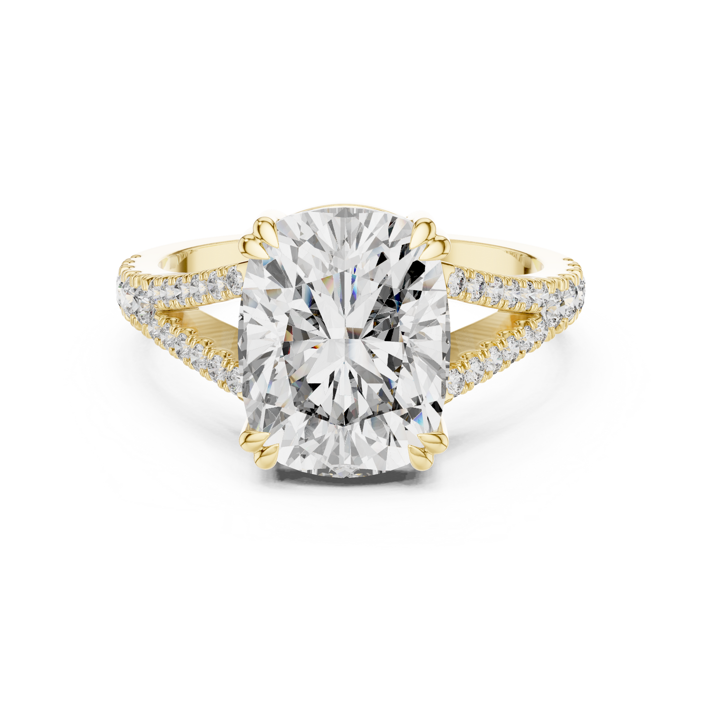 Round Side Stone Lab Grown Diamond Ring
