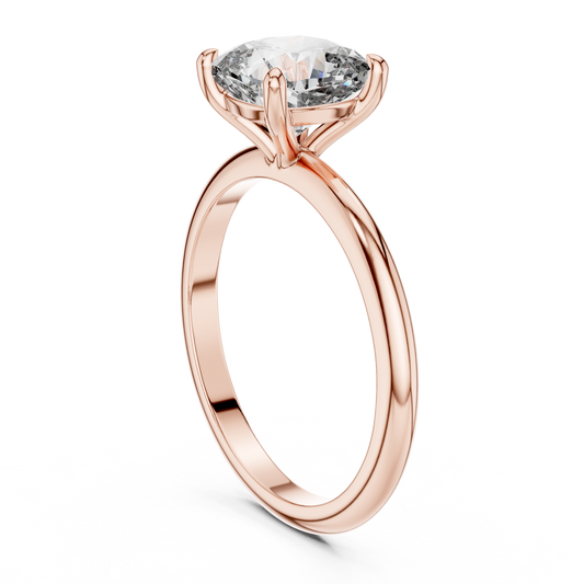 Round Solitaire Lab Grown Diamond Ring