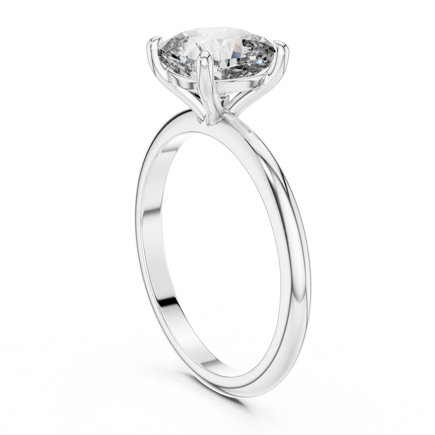 Round Solitaire Lab Grown Diamond Ring