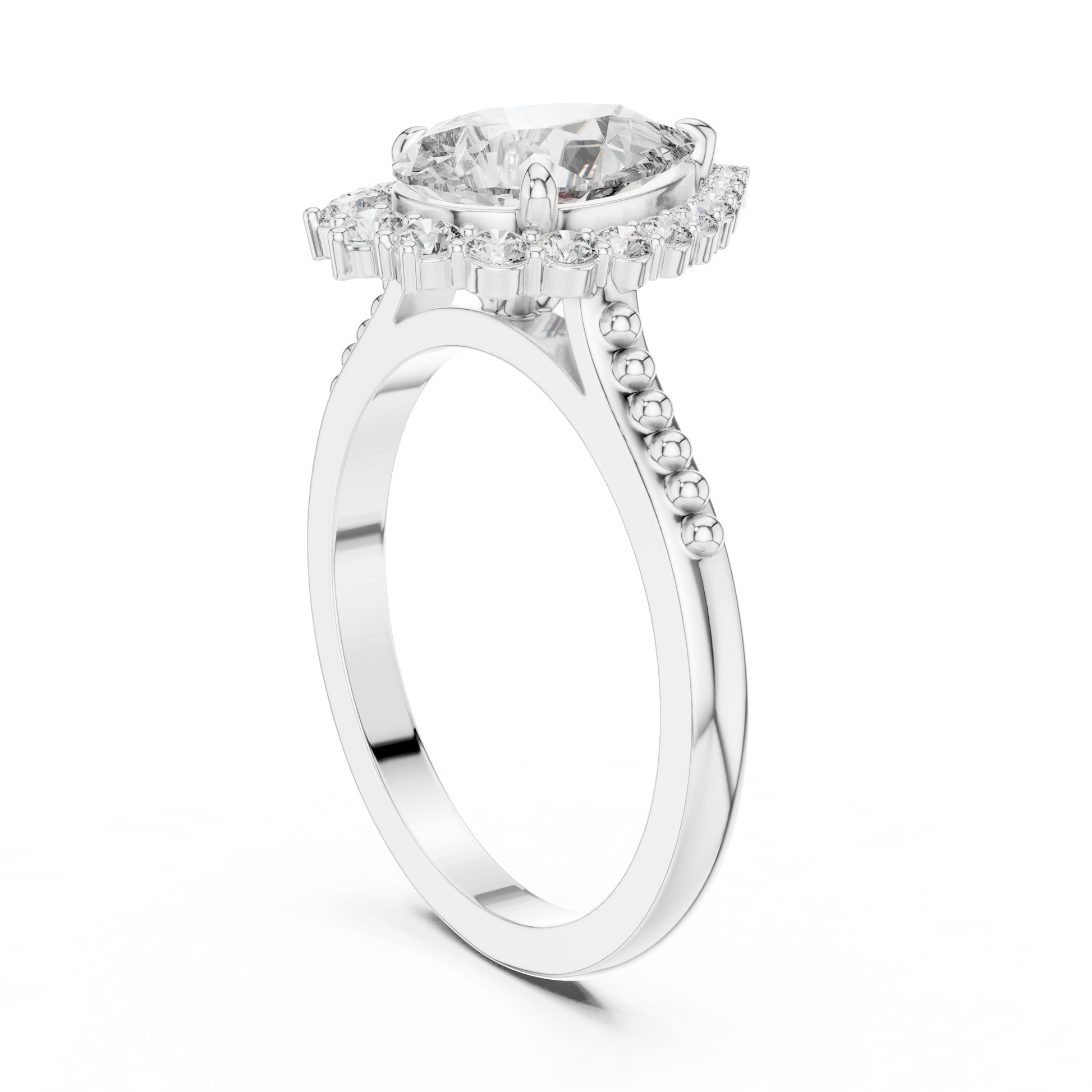 Round Halo Lab Grown Diamond Ring