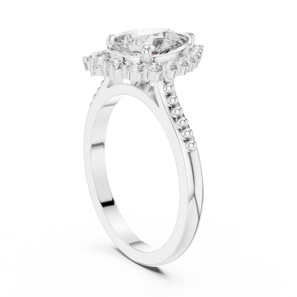 Round Halo Lab Grown Diamond Ring