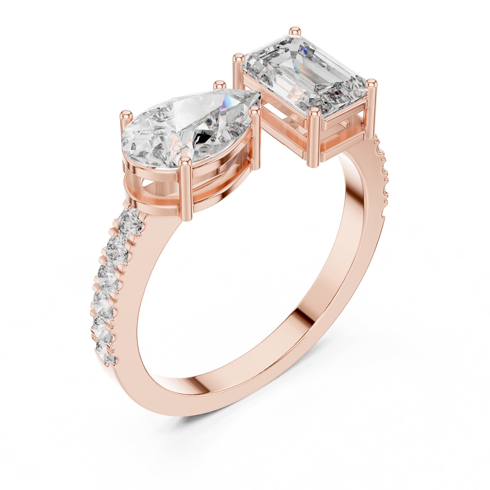 Mixed Shape Lab Grown Diamond Side Stone Ring